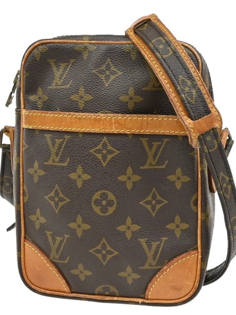 LOUIS VUITTON Danube Shoulder Bag Monogram Leather Brown France M45266 65KD159